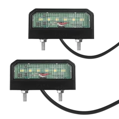 Bild av AOHEWEI 2 x LED nummerskyltlampor Bakre 12 24V Vattentät Perfekt för bilsläp lastbil eller båt