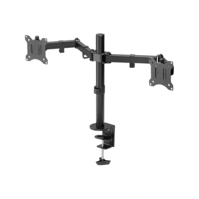 Bild av goobay 58529 32 tums monitorhållare dubbel flex 4381 cm (1732 tum) / skärmhållare 2 monitorer/spelmonitorarm vridbar och lutbar/bordsmontering VESA 75 100 mm/lastkapacitet 8 kg
