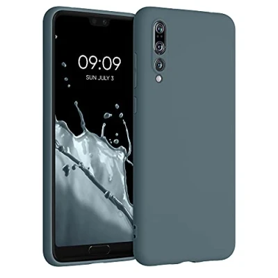 Bild av kwmobile Fodral kompatibelt med Huawei P20 Pro mjukt silikonfodral mörk skiffer