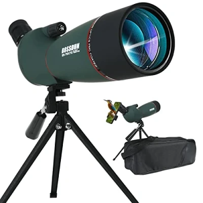 Bild av 2575 x 70 HD tubkikare med stativ och smartphone adapter, Zoom Bak4 Prism FMC Lens, 45 graders vinklad teleskop för fågelskådning, vilda djur, stjärnskådning (GREENA)