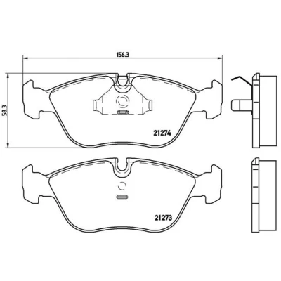 Bild av BREMBO P 86 013 Jeu de plaquettes frein préparé pour indicateur d&#039;usure avec clip piston sans accessoires VOLVO: V70 I, 850 Break, S70
