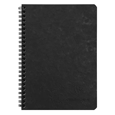 Bild av Clairefontaine 785321C spiralbok (DIN A5, 14,8 x 21 cm, åldersväska rutig, 50 ark) 1 st svart