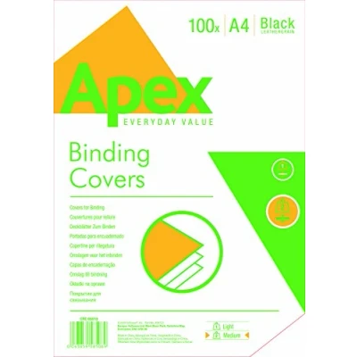 Bild av Fellowes APEX Leatherboard Cover 6501001 100 stycken A4 svart
