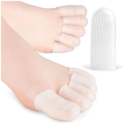 Bild av HALUTO 10 stycken tåskydd, tåhätta, stor och liten tå, silikonhätta, tryckpunkter, silikon mot hammartår, förhårdnader, liktornar, baltår, Hallux Valgus