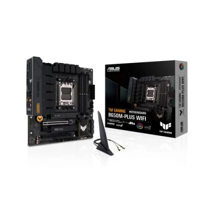 Bild av ASUS TUF GAMING B650M PLUS WIFI moderkortssockel AMD AM5 (Ryzen 7000, micro ATX, PCIe 5.0, DDR5 minne, 14 strömsteg, USB 3.2 Gen 2 x typ C, WiFi6, Aura Sync)