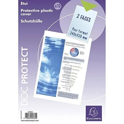 Bild av Sachet de 10 etuis protection simples pvc lisse 15x100e a4 maxi
