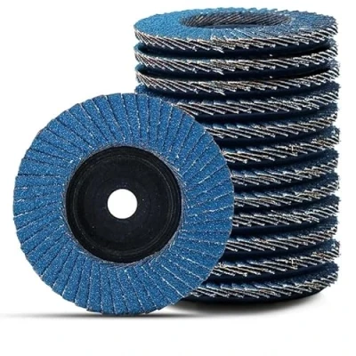 Bild av ANBOO 12 stycken fläktskivor, lamellskivor, slipskivor, slipmopttallrikar, ø 76 mm x 10 mm, korn 40/60/80/120 blandningsset, lamellslippropp flap skiva för 10,812 V vinkelslip