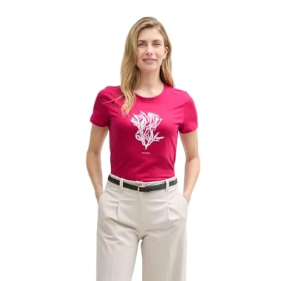 Bild av TOM Tailor WITH Print Tshirt med print, Storlek: XL, Raspberry red