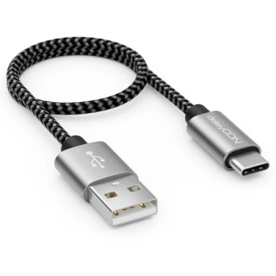 Bild av deleyCON 0,30m Nylon USB C Kabel 30 cm Kort Laddningskabel Datakabel Typ Plugg i Metall Ladda &amp; Synkronisera Mobiltelefon Smartphone