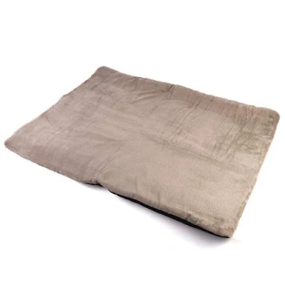 Bild av Vitazoo Hundbädd, fluffig vadderad hundfilt med isolering, halkfria hundmattor, maskintvättbar hundmadrass, grå, 100 x 70 cm