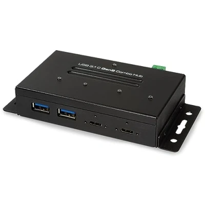 Bild av LogiLink USB 3.2 Gen 2 4 port combo Hub industrial level porte Svart