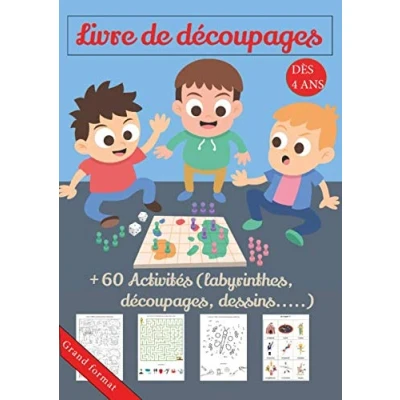Bild av Livre de découpage: Activité Enfant Découpages Labyrinthes Coloriages Dessins 5 ans Jeux Enfants Grand format
