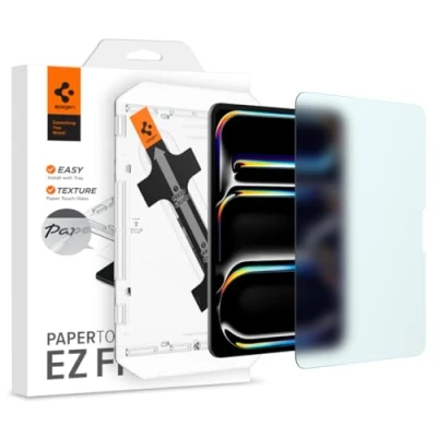 Bild av Spigen PaperTouch EZ Fit Skärmskydd kompatibel med iPad Pro 11 tum M4 (2024), 5:e generationen, Papperskänsla, Matt, 9H glas