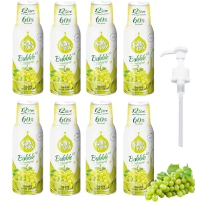 Bild av 8 pack FruttaMax Fruktsirapskoncentrat Mindre socker med 60% fruktinnehåll lämplig för läskmaskin (8 x 500 ml) Druva)