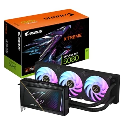 Bild av Gigabyte AORUS GeForce RTX 5080 XTREME WATERFORCE 16G grafikkort 16GB GDDR7, 256bit, PCI E 5.0, 2805MHz kärnklocka, 3 x DP 2.1a, 1 HDMI 2.1b, NVIDIA DLSS 4, GV N5080AORUSX W 16GD