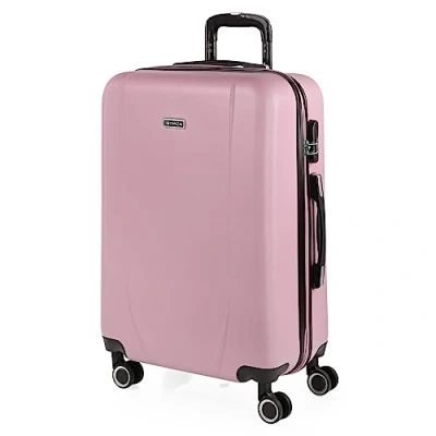 Bild av ITACA Styv resväska, 65 cm. ABS Resistent och lättviktig. 4 hjul. Övre sido Handtag Integrerat kombinationslås. Medelstor, Rosa