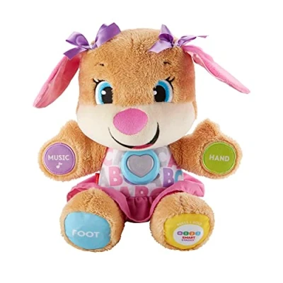 Bild av Fisher Price Laugh &amp; Learn Smart Stages Sis, UK English Edition, Plush Toy with Music, Lights and Learning Content for Infants Toddlers, FPP51, Medium