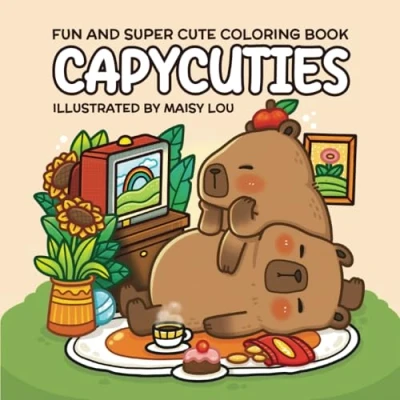 Bild av Capycuties: An Adorable Coloring Book for Kids and Adults, Simple, Cute Capybaras Stress Relief Relaxation