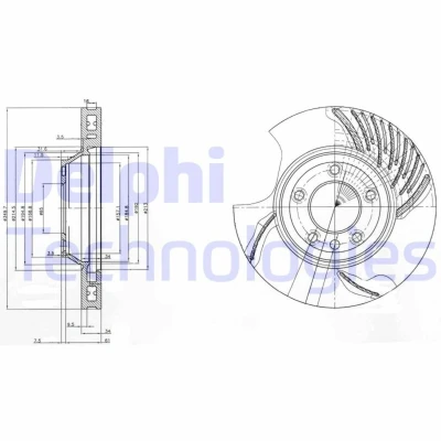 Bild av Bromsskiva DELPHI BG9774