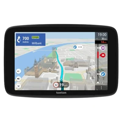 Bild av Andra generationens husbil och husvagnsnavigator TomTom GO Camper Max. (7 tumsskärm med intressepunkter för husbilar vagnar, Traffic, funktioner att spara fordonsprofiler)