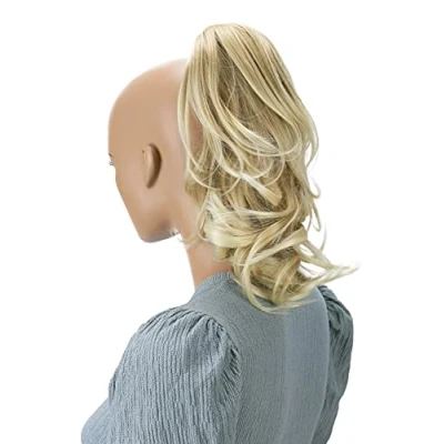 Bild av CAISHA 30cm Hårstycke Fläta Hästsvans Hårförlängning Voluminös Vågig Blond Mix H107