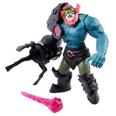 Bild av Actionfiguren Trap Jaw från He Man and the Masters of Universe samlingen med inspiration den animerade MOTU serien på Netflix Samlarleksak för barn 4 år och uppåt, HBL69