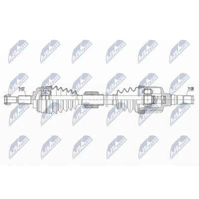 Bild av NTY NPW RE 182 Arbre de transmission Essieu avant gauche 695 Boîte automatique RENAULT: Megane 4