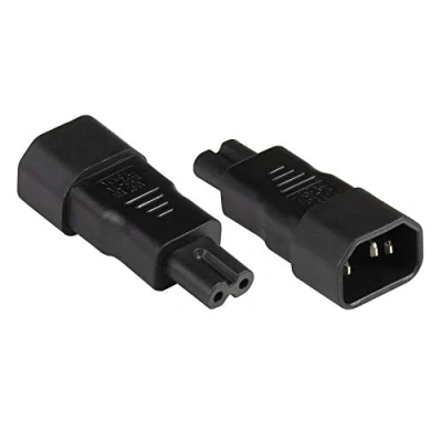 Bild av Good Connections® strömadapter kontakt för kallenheter C14 (rak) till C7/Euro 8 uttag (rak), UL nätadapter/uttagsadapter/nätledningsadapter SCHWARZ