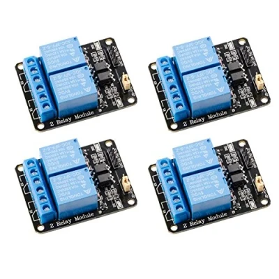Bild av DollaTek 4st 5V 2 kanals relämodul med optokopplare Low Level Trigger Expansion Board för Arduino R3 DSP ARM PIC AVR STM32 Raspberry Pi