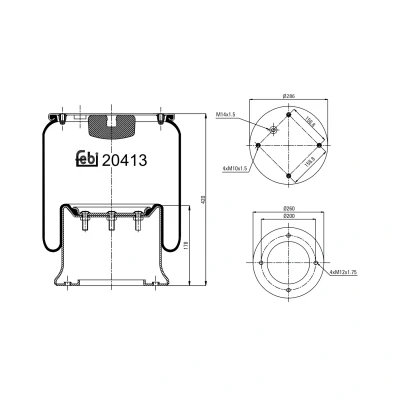 Bild av FEBI BILSTEIN 20413 Soufflet à air, suspension pneumatique SCANIA: 4 series, P,G,R,T series