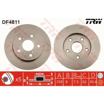Bild av Bromsskiva TRW DF4811