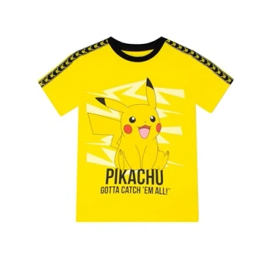 Bild av Pokemon T shirt Pikachu i bomull för pojkar Kortärmad Gul 152
