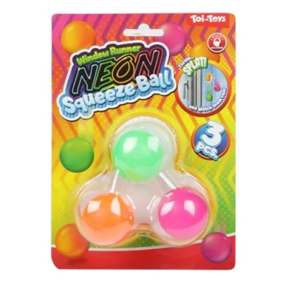 Bild av Toi Toys Window Crawler Squeeze Balls Neon 3 pcs.