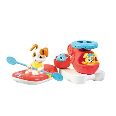Bild av Toomies E73307C Tomy Sea Set Flytande helikopter och räddningsflotte Vattensnurrande rotor pilotekirter babybadleksak hällare lämplig från 12 månader