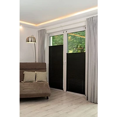 Bild av K home 424831 3 KlemmFix Plissee petrol 60 x 130 cm (B L) ljusskydd + modernt krossat utseende