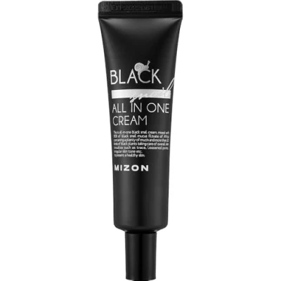 Bild av [Mizon] svart Snigelslemkräm (35 ml) Premiumkräm; Anti åldrande behandling; Koreanskt kosmetiskt med växtextrakt och snigelslem (All in One Black Snail Cream)