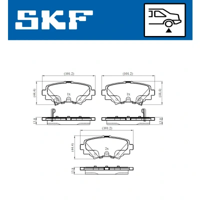 Bild av SKF VKBP 90581 A Jeu de plaquettes frein avec indicateur d&#039;usure