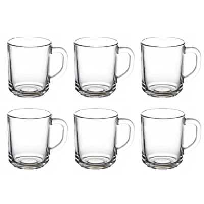 Bild av Pasabahce 55029 Teglas med handtag pub, för te, latte macchiato, irländskt kaffe, punsch, glögg vin, varm choklad, set om 6