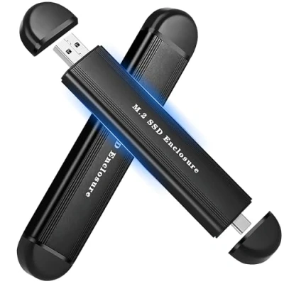 Bild av Reagle 2 i 1 SSD NVME M.2 USB och C 3.2 chassi aluminium, 10 Gbps, verktygsfri installation, plug and play, kompatibel med M/B+M Key, 2242/2260/2280