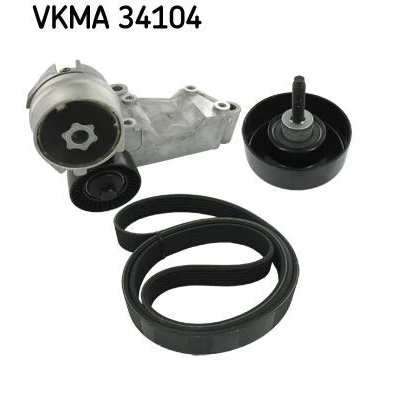 Bild av SKF VKMA 34104 Jeu de courroies trapézoïdales à nervures FORD: Focus Mk1 3/5 portes, Break, Berline