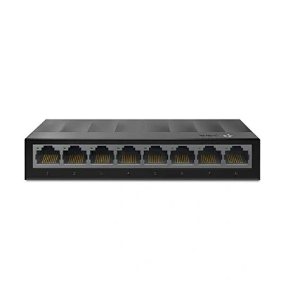 Bild av TP Link LS1008G 8 Port Desktop Switch (8 x Gigabit Auto Negotiation RJ45 Ports, IEEE 802.3x, Plug and Play, energibesparande, plasthölje för enkel montering på skrivbord eller vägg) svart