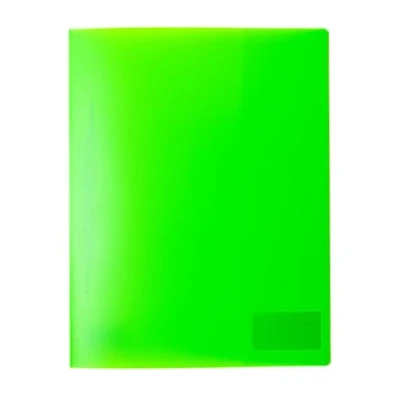 Bild av HERMA 19639 A4 häftapparat neongrön, set om 3, stabil plast, transparent plasthäftapparat med namnskylt och insticksficka, för barn, pojkar, flickor