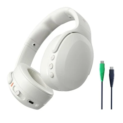 Bild av Skullcandy Crusher Evo är ett par trådlösa over ear hörlurar med sensorisk bas, 40 timmars batteritid, mikrofon, och de fungerar iPhone, Android Bluetooth enheter, Bone