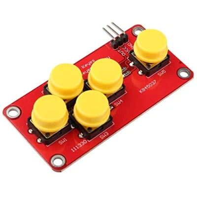 Bild av HALJIA AD tangentbord simulera elektroniska byggstenar 5 tangenter modul analog knapp kompatibel med Arduino sensor expansionskort