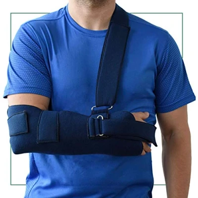 Bild av Ortones Lyftsele för vänster och höger axel eller arm Sling Bilateral Immobilisering av Axelstöd Armstöd Universalstorlek Justerbar Färg blå