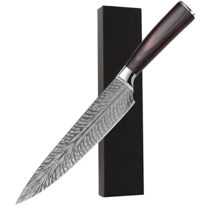 Bild av Kockkniv Proffskniv, 20 Cm KöKskniv Av HöGkvalitativt Rostfritt StåL, KöTtkniv Med Ergonomiskt Handtag, Presentask Passar Som Present Till Sambon