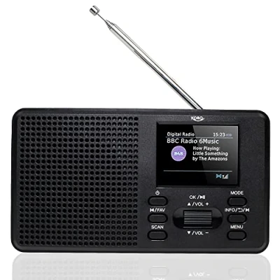 Bild av Xoro DAB 142 bärbar digital radio, FM/DAB/DAB+, sändarminne, RDS funktion, väckarklocka, batteri och nätdrift, svart