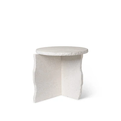 Bild av Ferm Living Mineral Sculptural table Soffbord Bianco Curia Ø: 52 x H: 50 cm