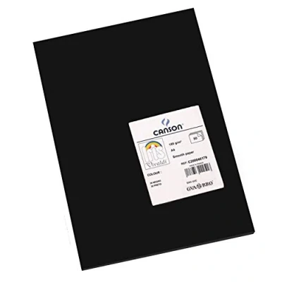 Bild av Canson Iris Vivaldi A4 185 GSM slätt färgpapper svart (paket med 50 ark)