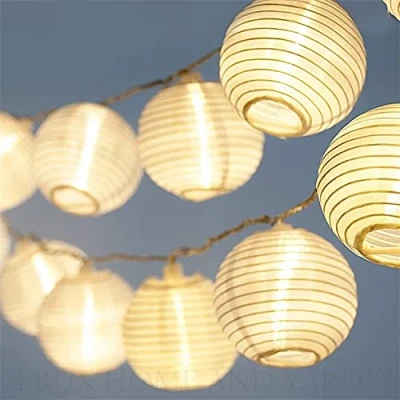 Bild av CozyHome LED lampion ljuskedja utomhus Med timer 7 meter nätkontakt ej batteridriven även för inomhusbruk 20 lysdioder varm vit Inget irriterande byte av batterier lampor
